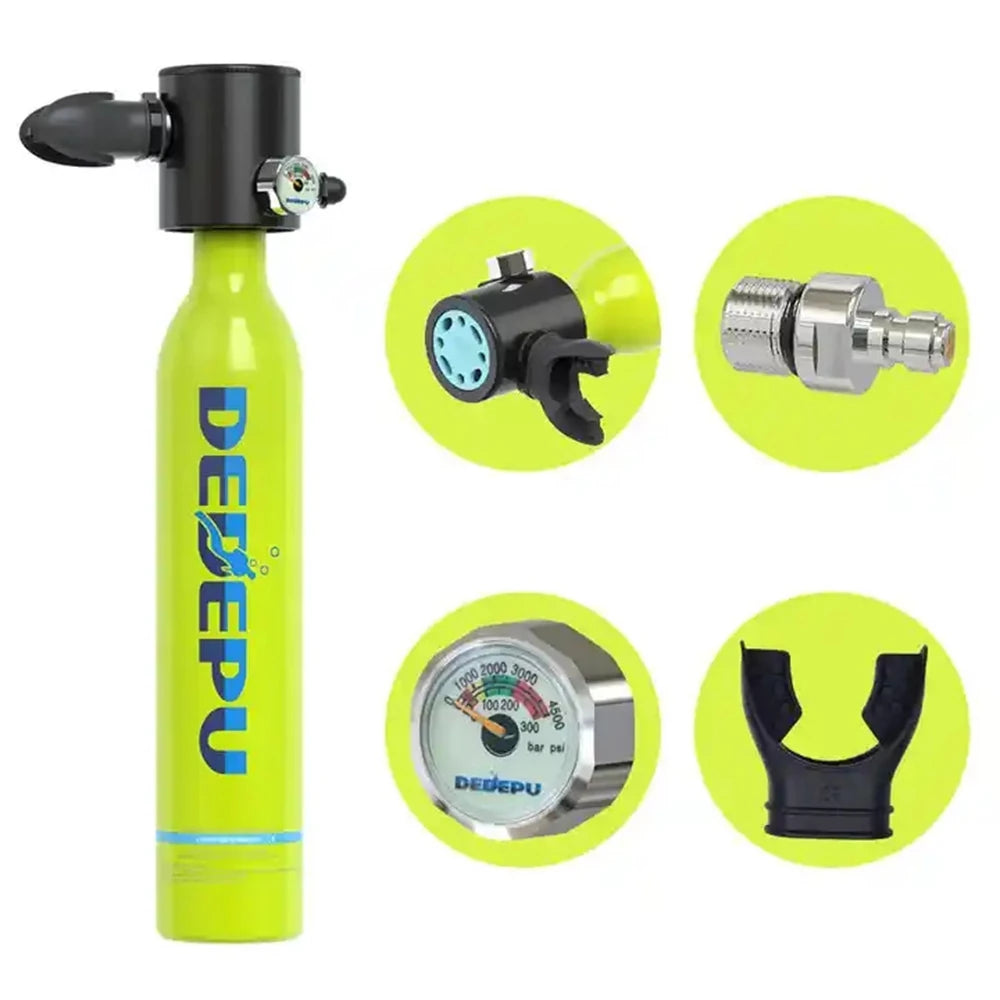 [US Direct]  S3000PLUS-A 0.5L Scuba Tank 10-15 Minutes Underwater Outdoor Mini Dive Scuba Cylinder Diving Air Tank with Snorkel Mask Adapter